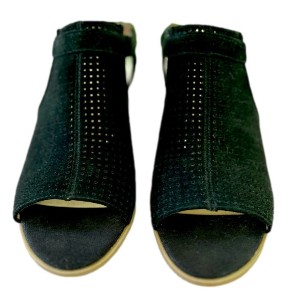 Franco Sarto Harlet2 Black Size 9 Slingbacks Suede Leather Block Heels NWOT - Picture 1 of 11